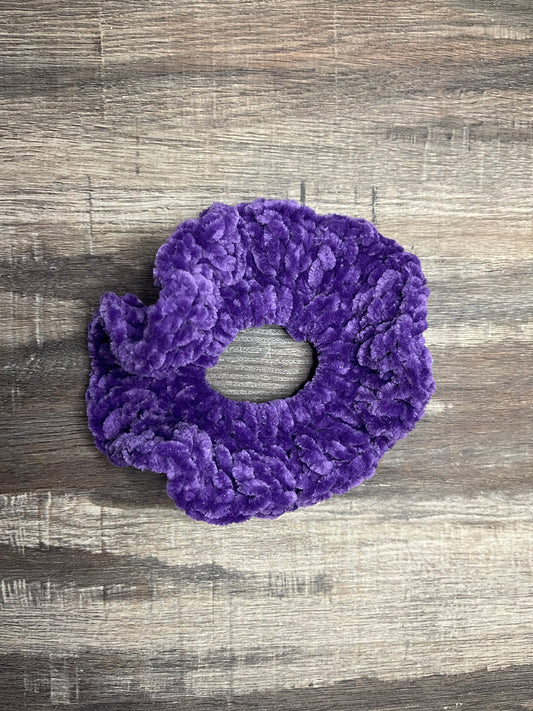 Handmade Chenille Crochet Scrunchie – Soft & Oversized Hair Accessory