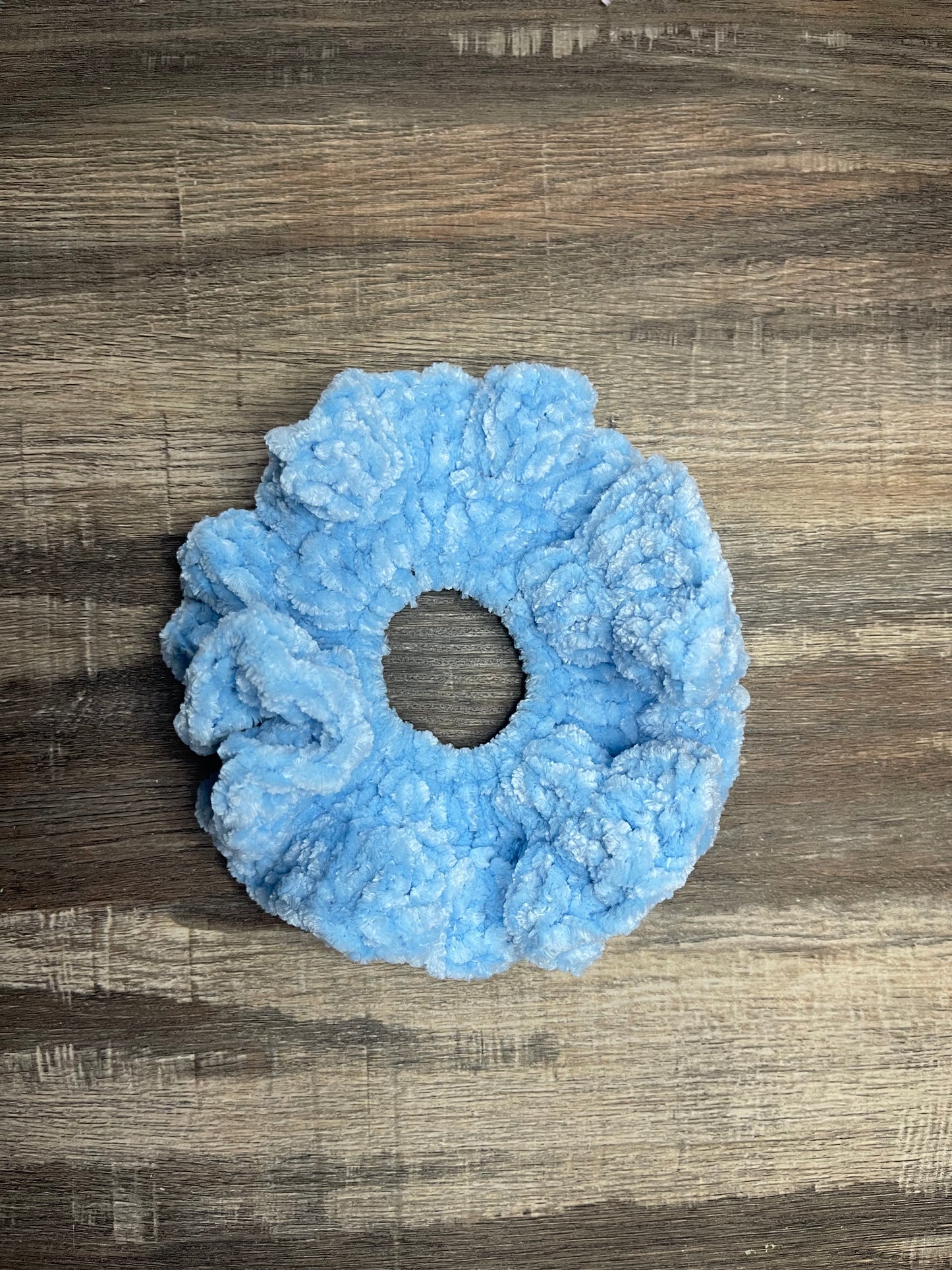 Handmade Chenille Crochet Scrunchie – Soft & Oversized Hair Accessory