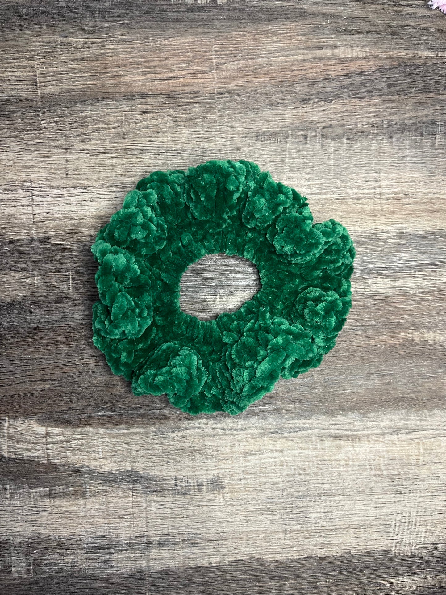 Handmade Chenille Crochet Scrunchie – Soft & Oversized Hair Accessory