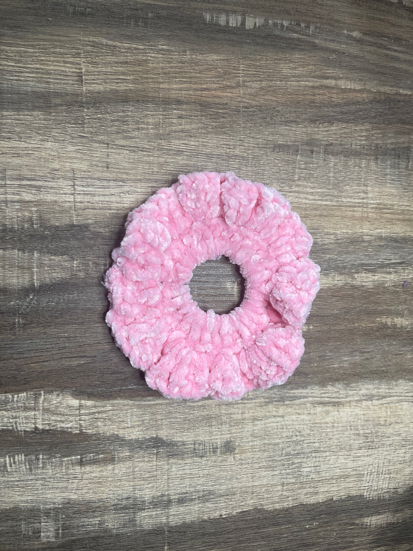 Handmade Chenille Crochet Scrunchie – Soft & Oversized Hair Accessory