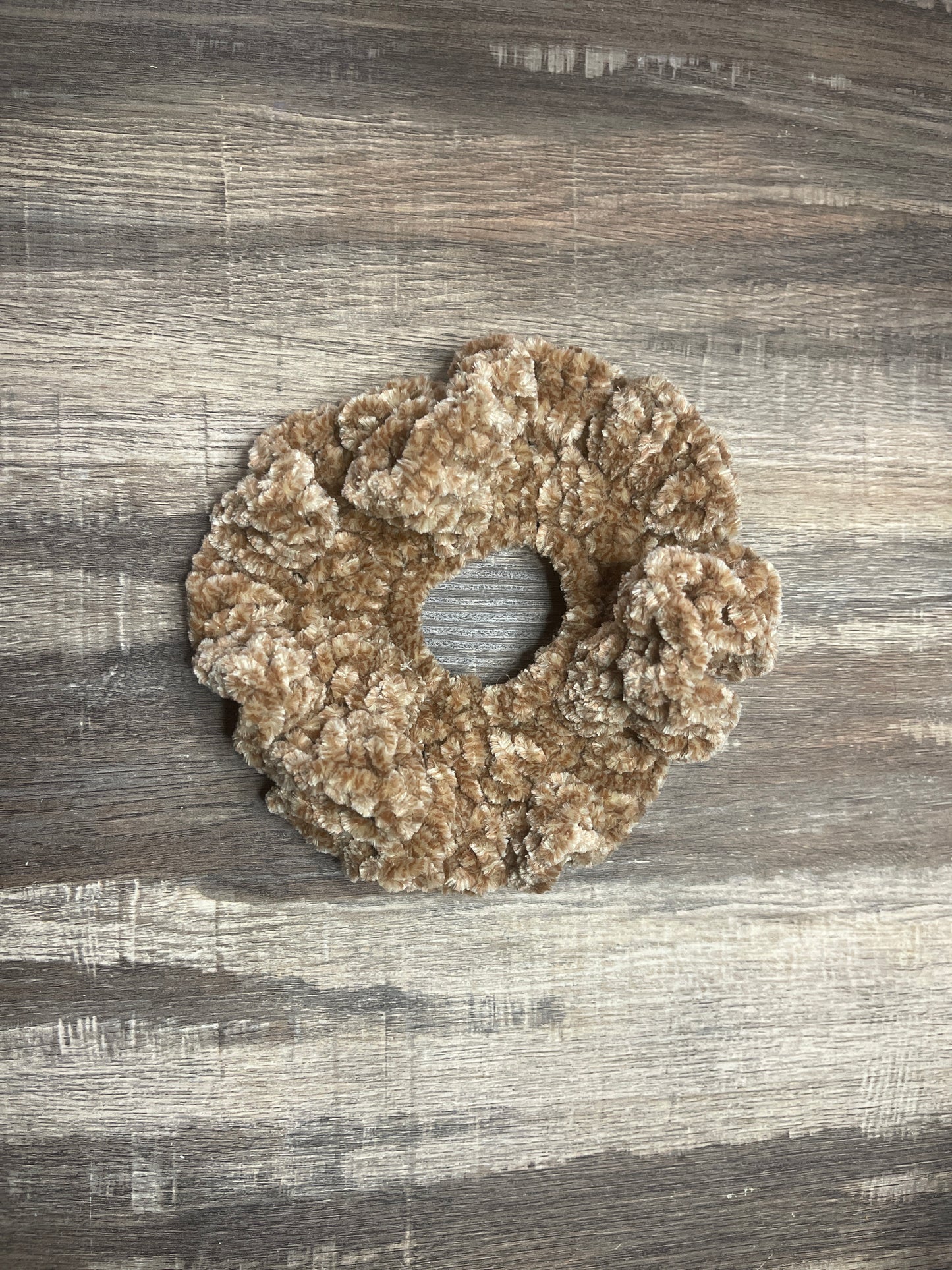 Handmade Chenille Crochet Scrunchie – Soft & Oversized Hair Accessory