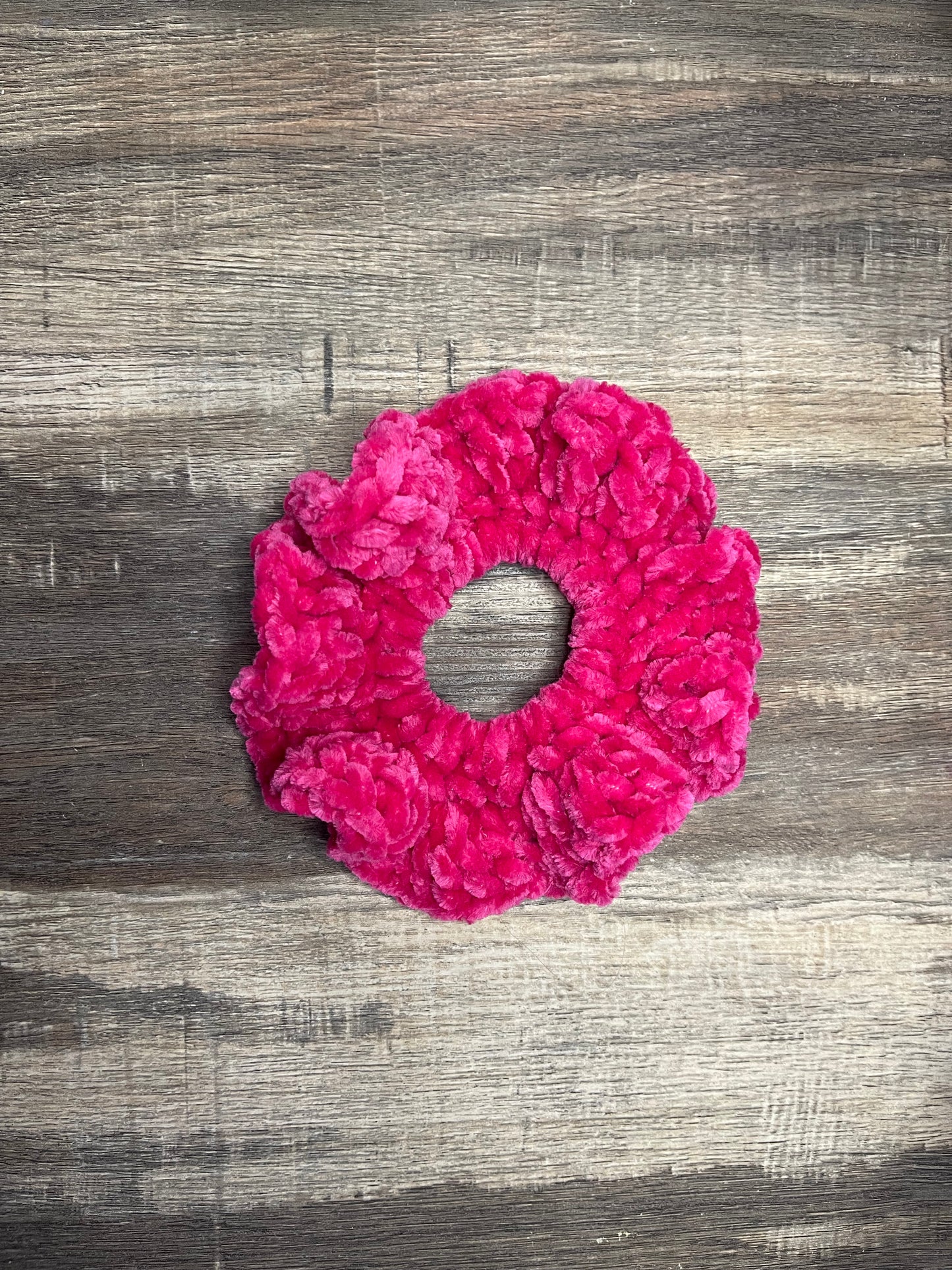Handmade Chenille Crochet Scrunchie – Soft & Oversized Hair Accessory