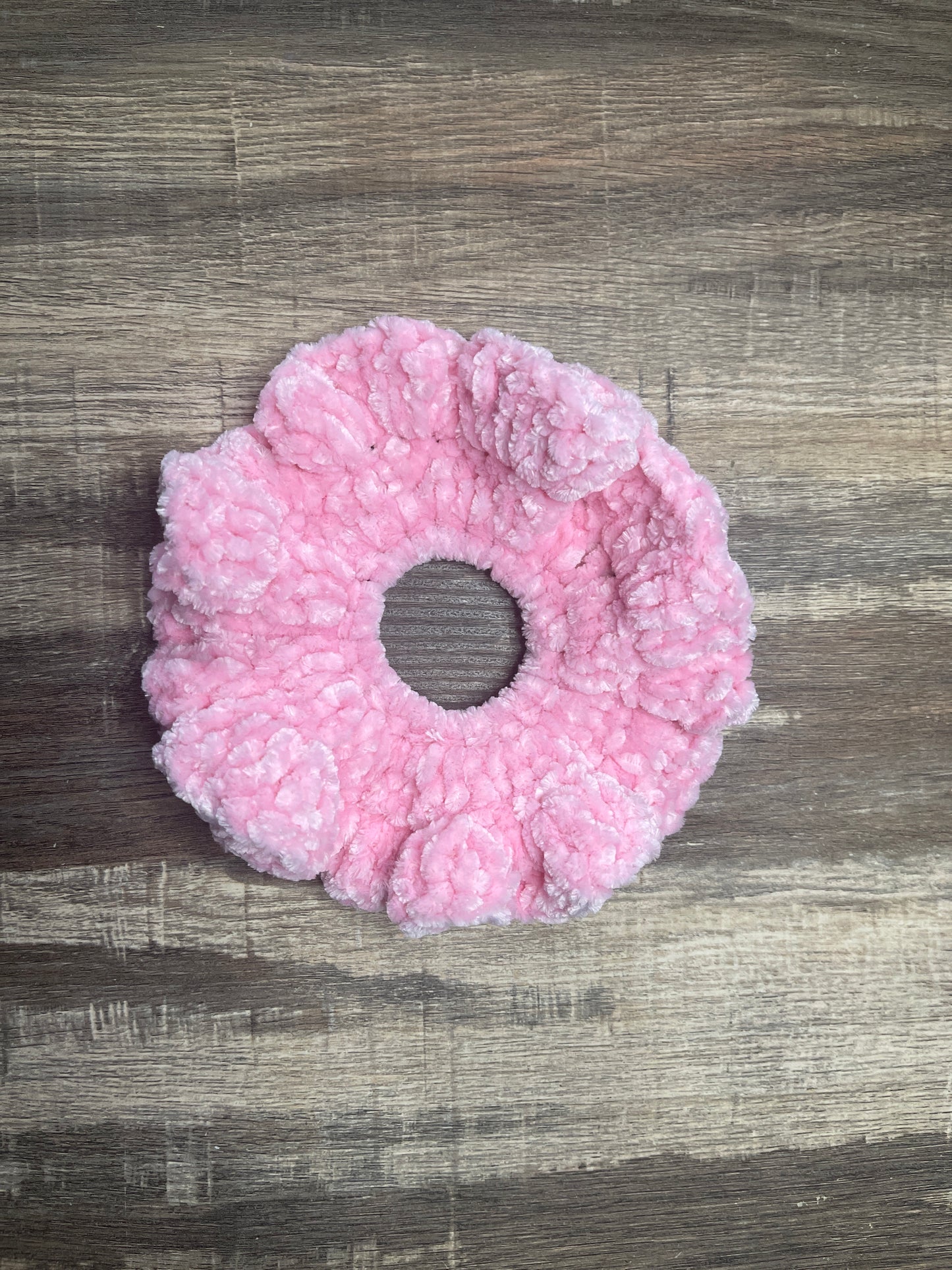Handmade Chenille Crochet Scrunchie – Soft & Oversized Hair Accessory