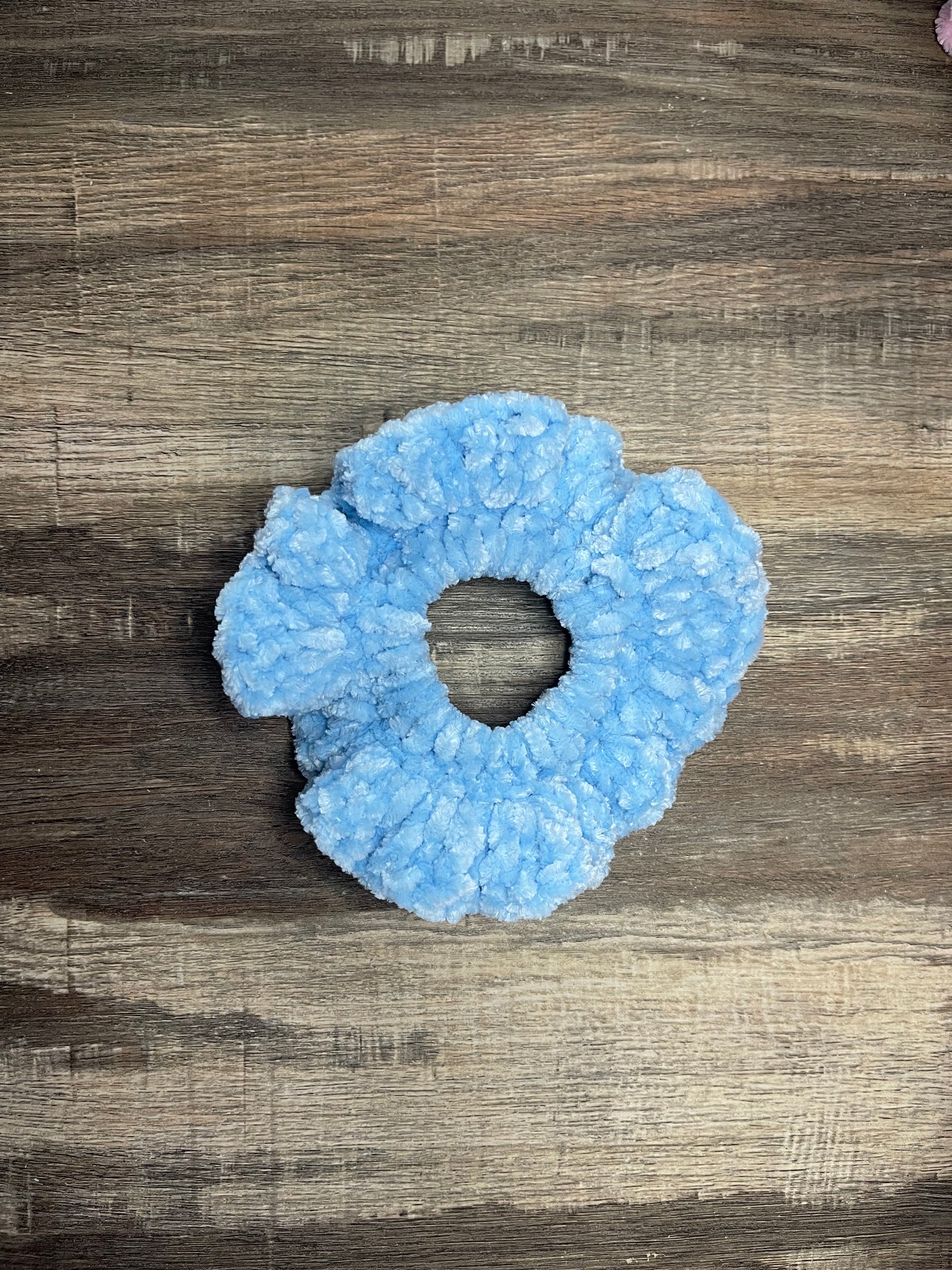 Handmade Chenille Crochet Scrunchie – Soft & Oversized Hair Accessory