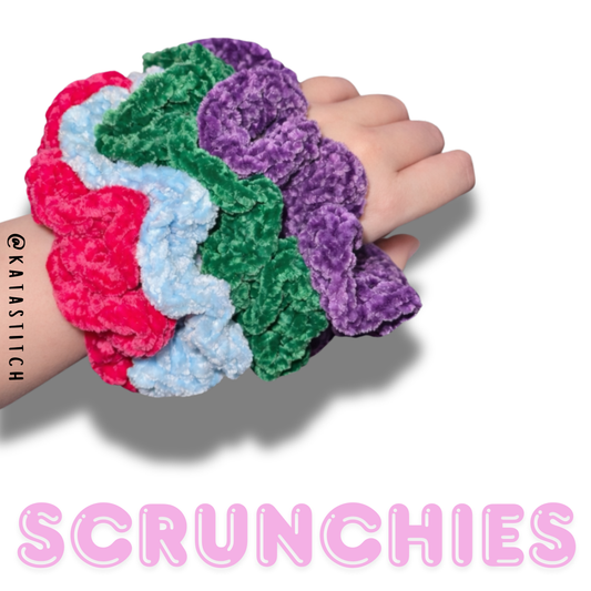 Handmade Chenille Crochet Scrunchie – Soft & Oversized Hair Accessory
